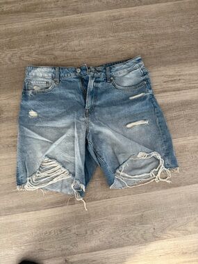Women Distressed Light Blue Denim Shorts - Casual Summer Style